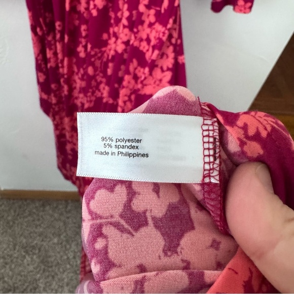 Lane Bryant Surplice Hi-Lo midi dress Red Floral Size 22 - Picture 5 of 10